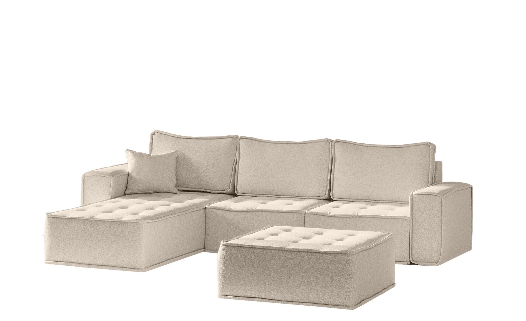 ECKSOFA Sande In Alpine - Beige, Holzwerkstoff/Textil (292/192cm) - Fun Möbel