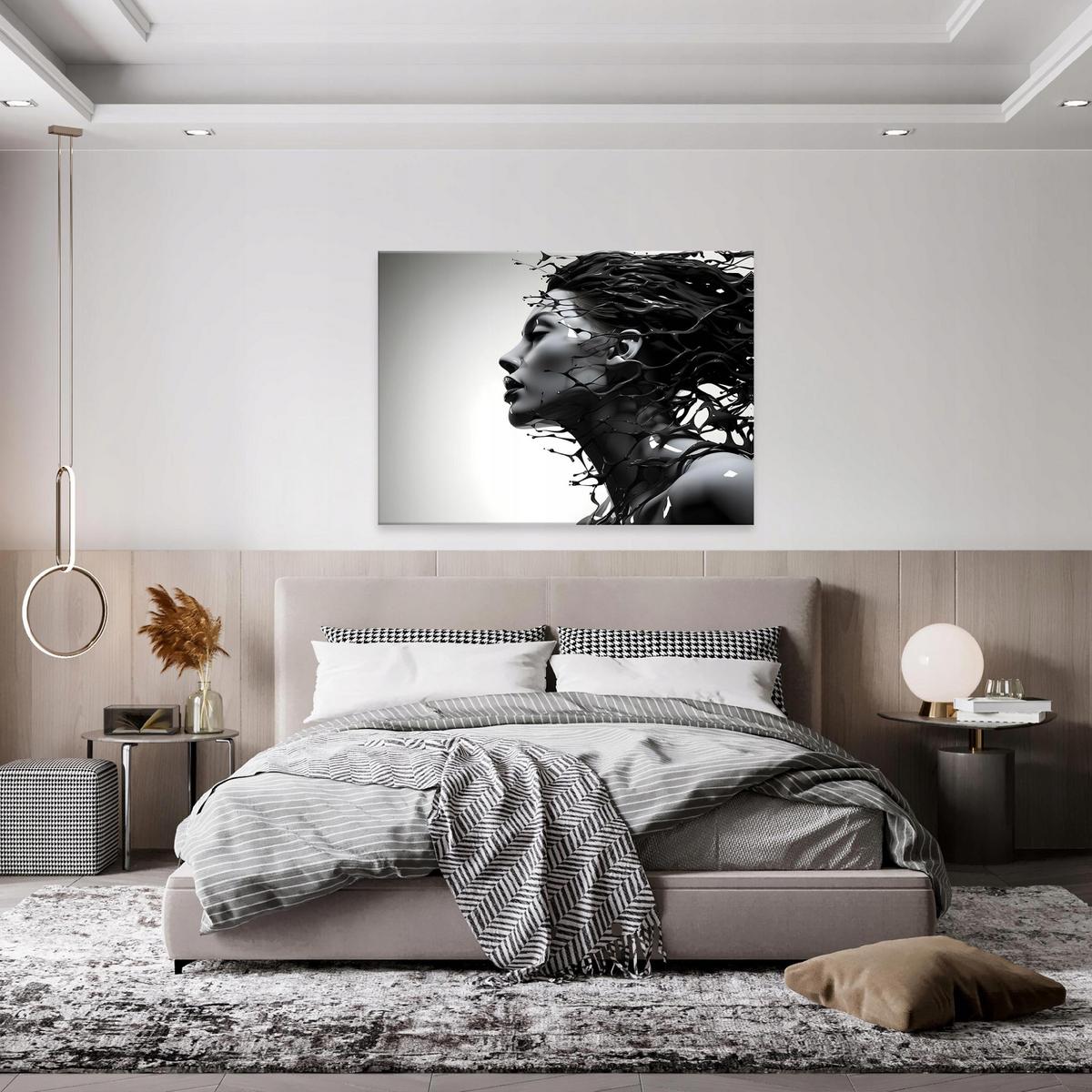 BILDER Abstrakt Frau 120x80 - Multicolor, Holzwerkstoff (120/80cm) - Wallarena