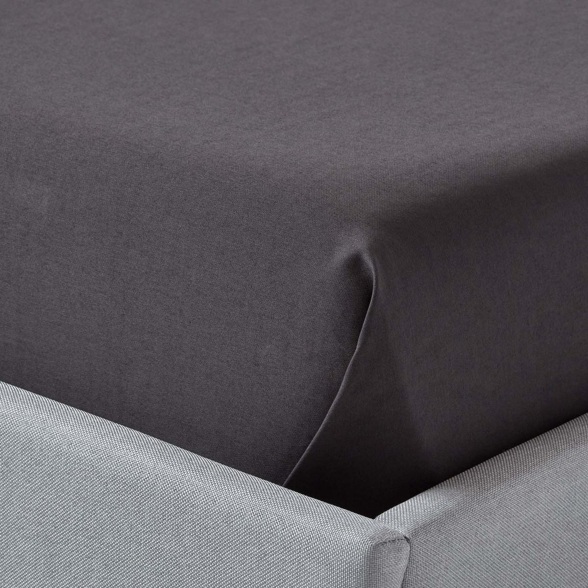 BETTLAKEN ohne Gummizug, Ägyptische Baumwolle, Fadendichte 1000 - Anthrazit, Textil (178/255cm) - Homescapes