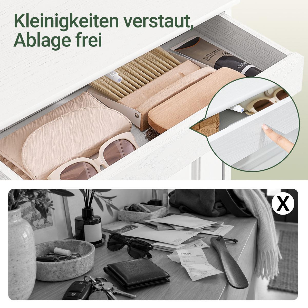 SCHUHSCHRANK weiß, 105x85x24 cm, 2 Schubladen, Retro-Holzoptik, nur 24 cm tief, Melaminharz-Beschichtung, für schmale Flure & Diele - Weiß, Holzwerkstoff (103/82/23cm) - SoBuy