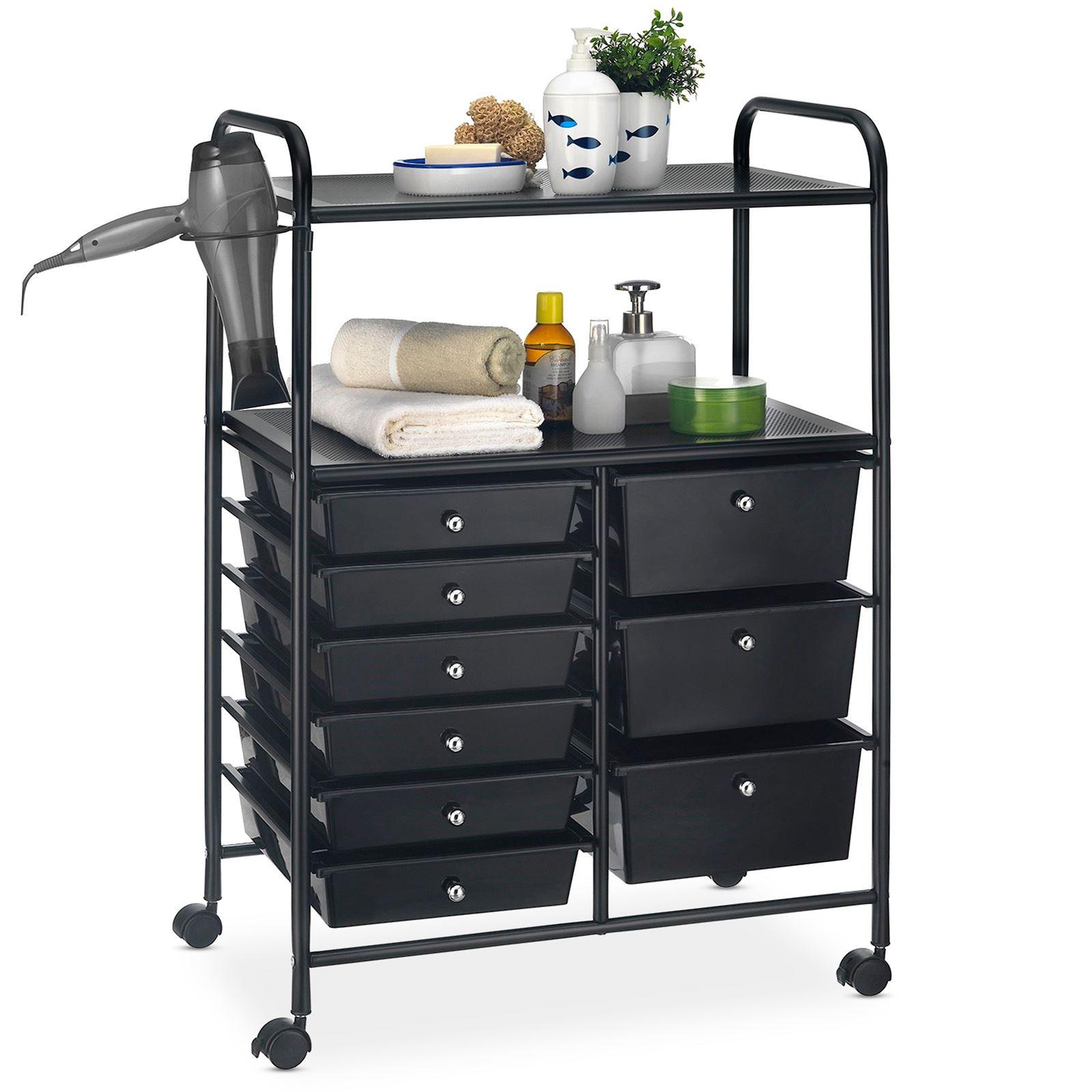 BADROLLWAGEN MARITA schwarz/schwarz - Schwarz, Kunststoff/Metall (63/97/39cm) - IDIMEX