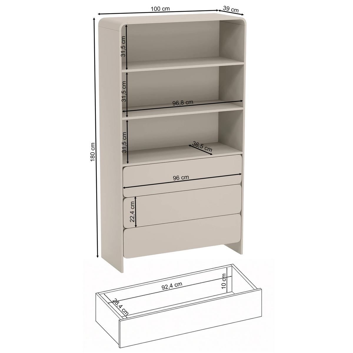 STANDREGAL LUMMO Kaschmir, 100 cm - Kaschmir, Holzwerkstoff (100/200/39cm) - Selsey