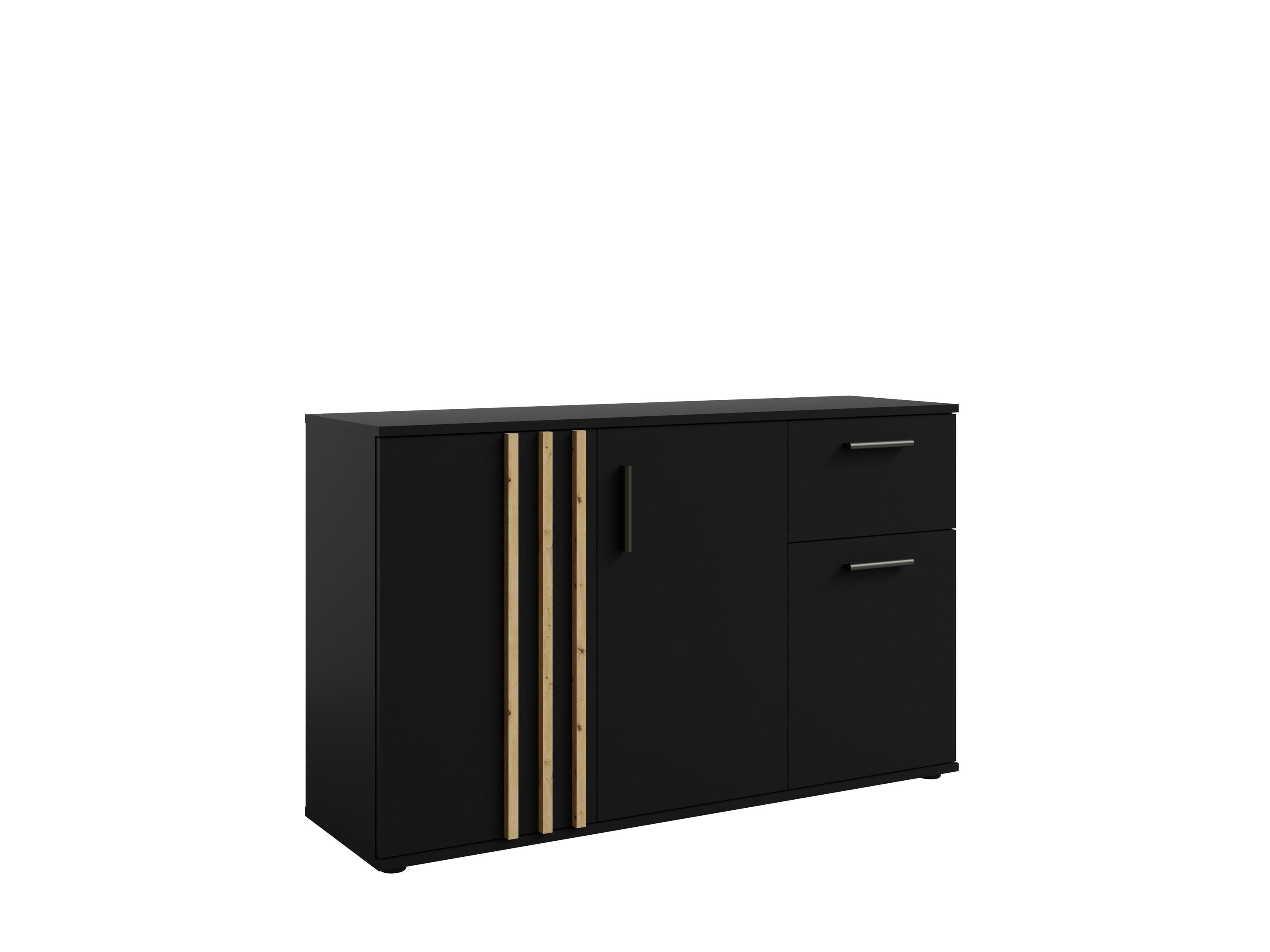 KOMMODE Schwarz 120/73/35 - Schwarz, Holzwerkstoff (120/73/35cm) - RAUMHIRSCH FURNITURE