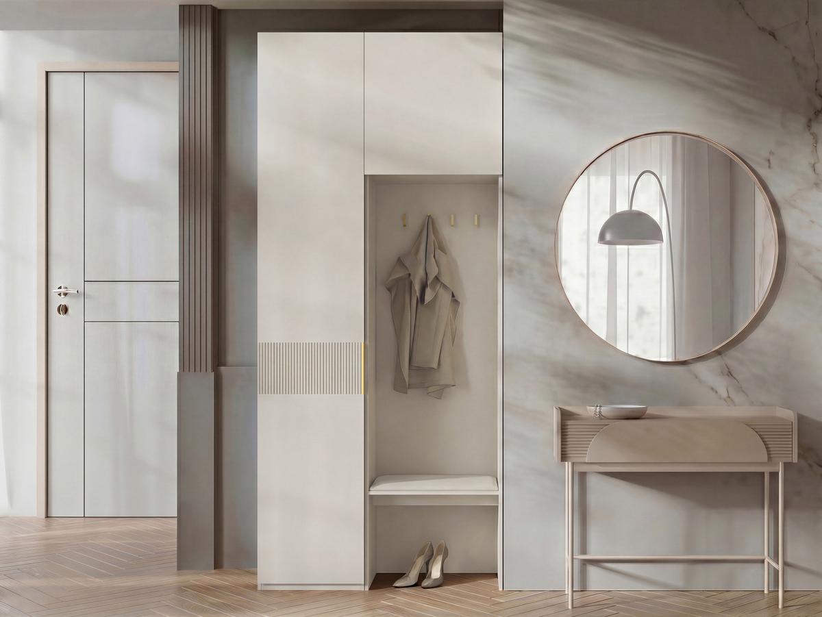 GARDEROBE-SET Soreno I - Beige, Holzwerkstoff/Kunststoff (103/237/60cm) - MIRJAN24