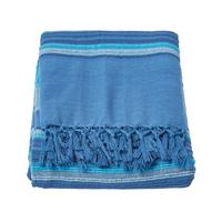 TAGESDECKE Morocco 255/360 cm, Baumwolle gestreift - Blau, Textil (255/360cm) - Homescapes