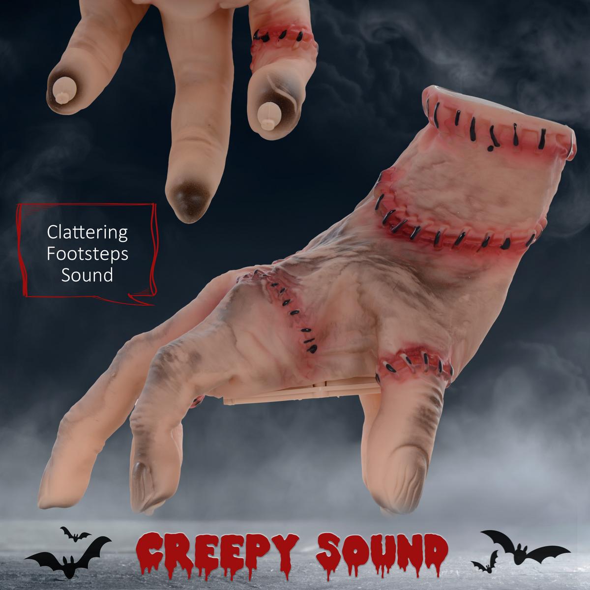 21CM Halloween Dekoration Realistische Narbes Händchen mit Soundfunktion - Rot, Kunststoff (18/21/15cm) - HOMCOM