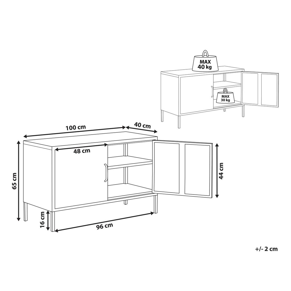 BÜROSCHRANK Metall Beige Uria - Beige, Metall (100/65/40cm) - Beliani