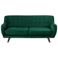 3-SITZER-SOFA Samtstoff Smaragdgrün Bodo - Hellgrün, Textil (188/84/85cm) - Beliani