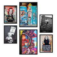 POSTER Set Mit 6 Graffiti A3 & A4 Rahmenlos - Klar, Papier (29/3cm) - Nacnic