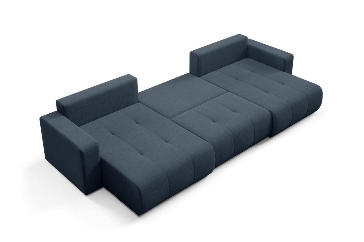WOHNLANDSCHAFT Augusto - Blau, Holzwerkstoff/Textil (344/82/149cm) - Fun Möbel