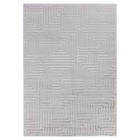 TEPPICH Kurzflor ILLER in Silber, mit 3D-Design, aus Jute, Florhöhe 12 mm, 140 x 200 cm - Silberfarben, Textil (140/200cm) - KADIMA DESIGN