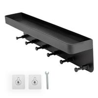 SCHLÜSSELBRETT mit Ablage Selbstklebend 24.5/6 cm - Schwarz, Kunststoff (6/4.7/24.5cm) - Intirilife