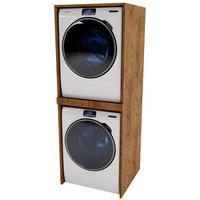 WASCHMASCHINENSCHRANK für Waschmaschine & Wäschetrockner 66/180/65cm - Braun, Holzwerkstoff (66/180/65cm) - CraftPAK