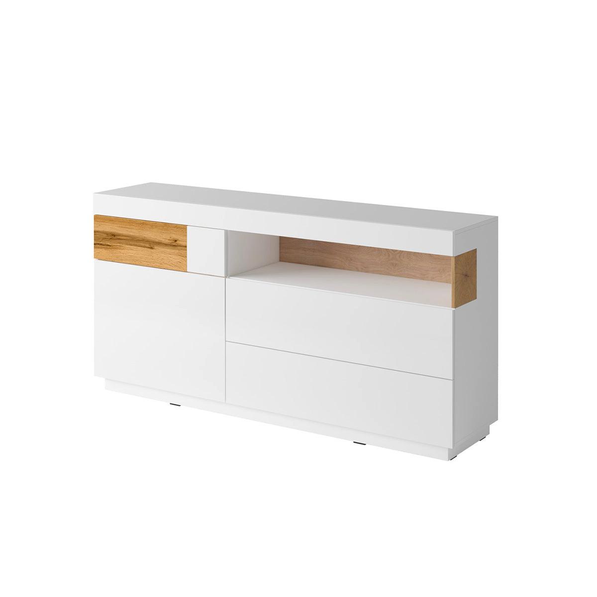 SIDEBOARD Andrea Weiß und Holz - Weiß, Holzwerkstoff (169/85/40cm) - Petits-meubles