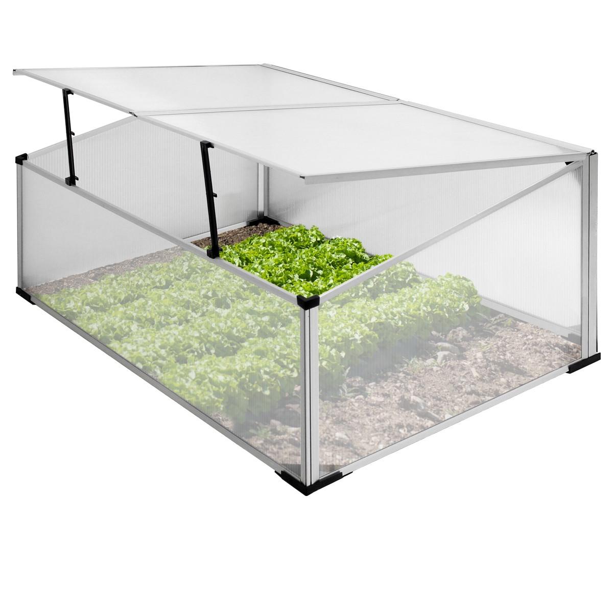 FRÜHBEET mit zweiteiliges Dach 100x60x40 cm 0,6m² - Transparent, Metall (60/40/100cm) - ECD-Germany