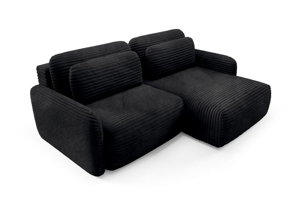 ECKSOFA Simone Mit Schlaffunktion - Schwarz, Holzwerkstoff/Textil (165/240cm) - Fun Möbel