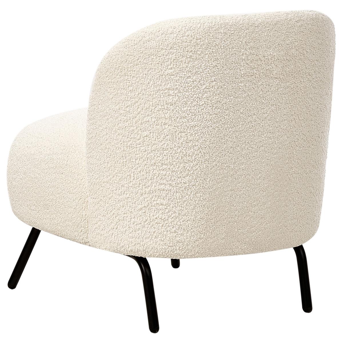 SESSEL Bouclé Cremeweiß Kumla - Weiß, Textil (62/67/70cm) - Beliani