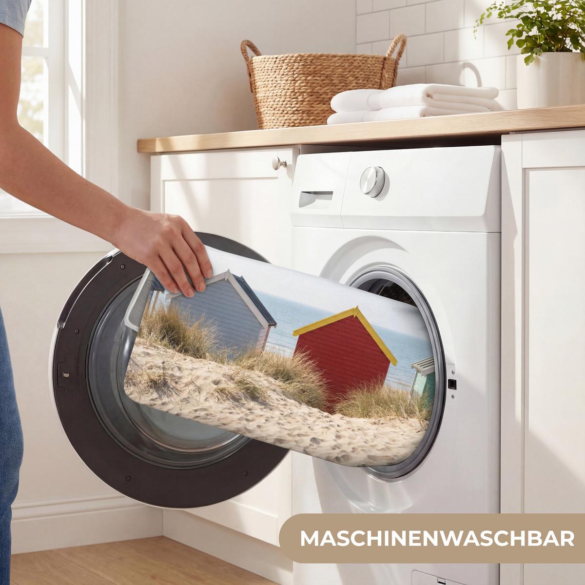 BADEMATTE Strand - Ferienhäuser - Farbenfroh - Dünen 60x40 cm - Multicolor, Textil (60/40cm) - OnlyWow