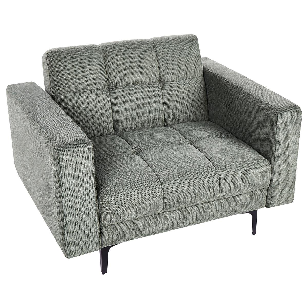 SESSEL Dunkelgrün Alnes - Dunkelgrün/Schwarz, Textil (110/77/89cm) - Beliani