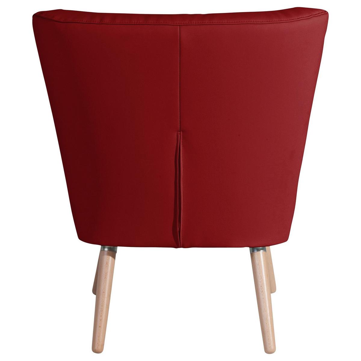 SESSEL Kassi Bezug Kunstleder Buche natur / chili - Rot, Kunststoff (69/80/68cm) - 58aufmkessel
