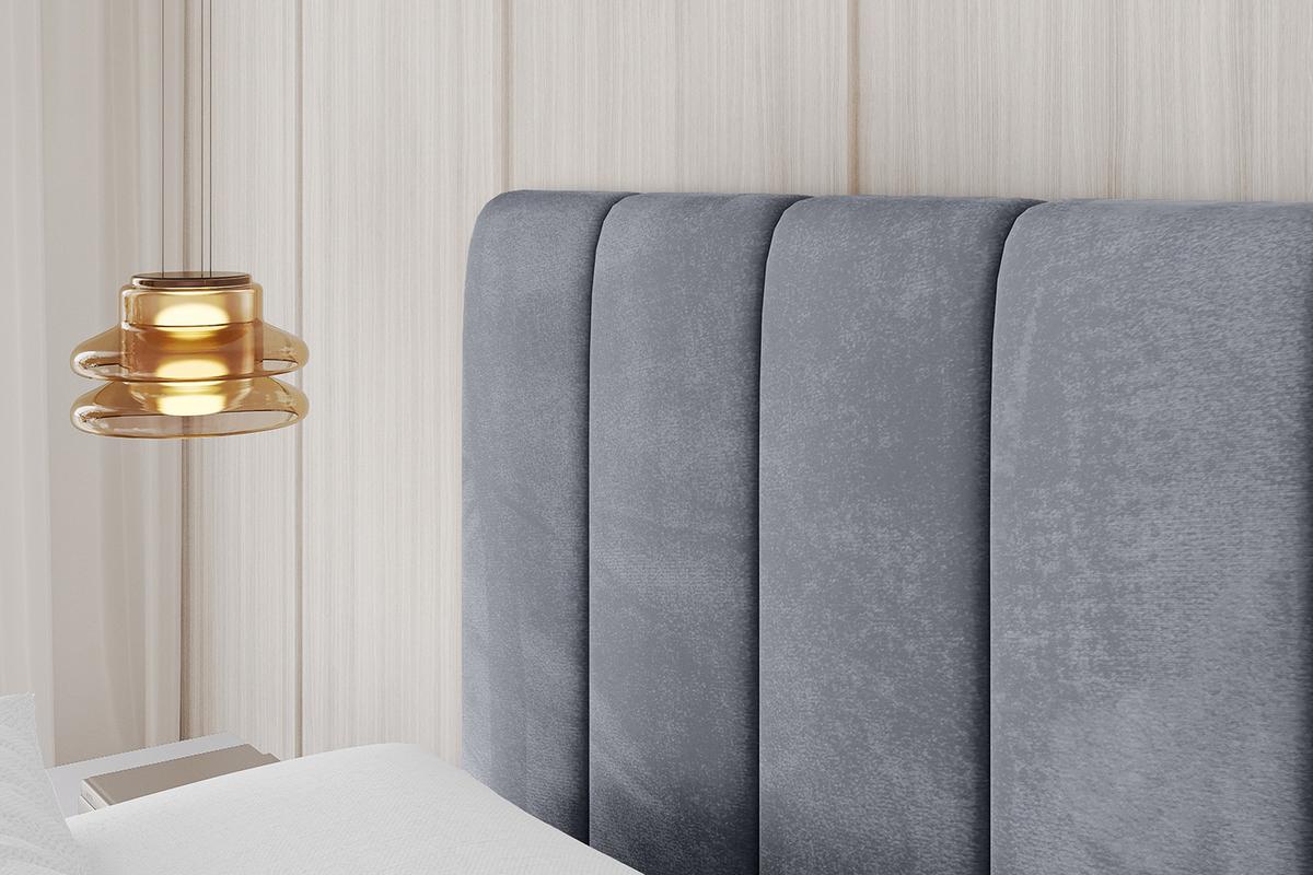 POLSTERBETT mit Bettkasten, Fußteil und Lattenrost, Boxbett ohne Matratze - FINO-Z 180x200 Grau - Grau, Holzwerkstoff/Textil (180/200cm) - ALTDECOR