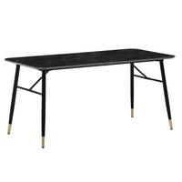 ESSTISCH Marmoroptik Metall Rechteckig Modern Klein, Schwarz 160x80x76 cm - Goldfarben/Schwarz, Holzwerkstoff/Metall (80/160/76cm) - KADIMA DESIGN