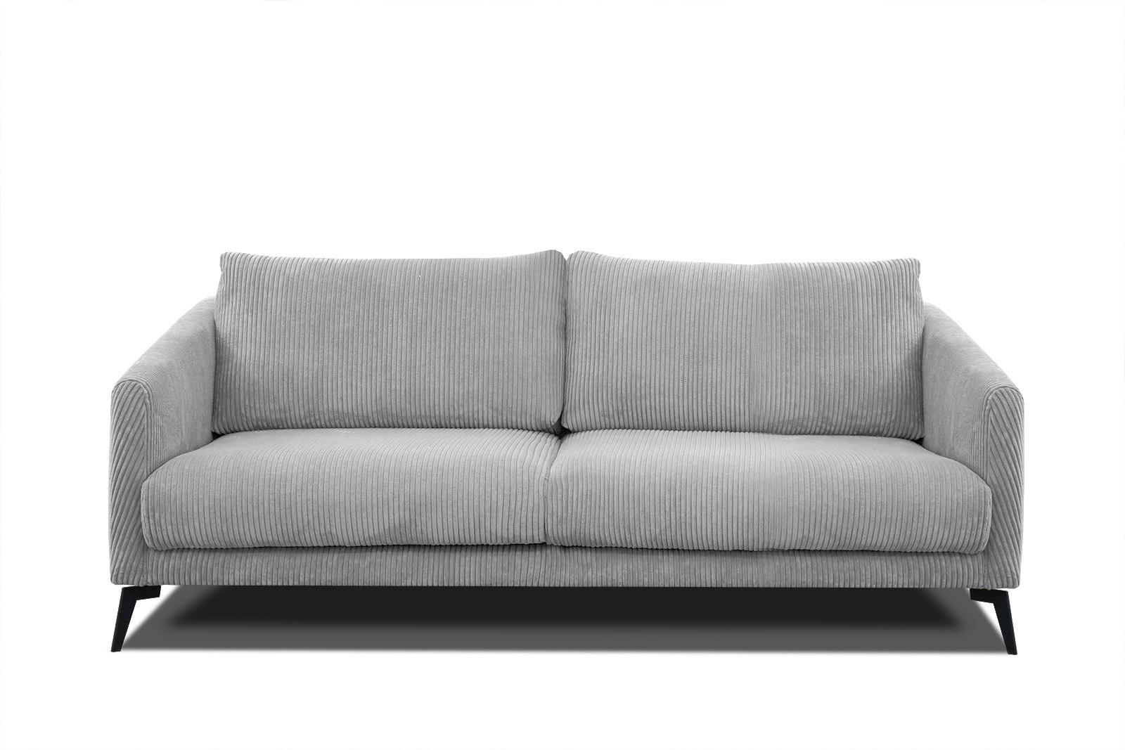 SOFA VILT 3-Sitzer, hellgrau - Hellgrau/Schwarz, Holzwerkstoff/Textil (202/89/94cm) - Wozimo