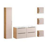 BADMÖBEL 121cm Mallory 2er-Set Beige und Holz - Beige, Holzwerkstoff (121/57/46cm) - Petits-meubles
