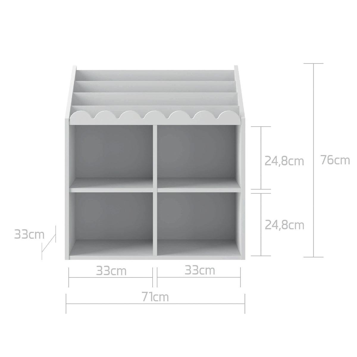 BÜCHERREGAL Book Nook Weiß - Weiß, Holzwerkstoff (71/76/33cm) - Petits-meubles