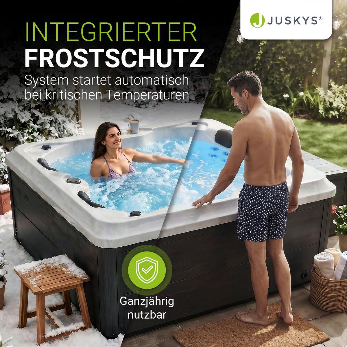 WHIRLPOOL Oasis ohne Treppe Outdoor - Grau, Kunststoff (210/80/160cm) - Artsauna