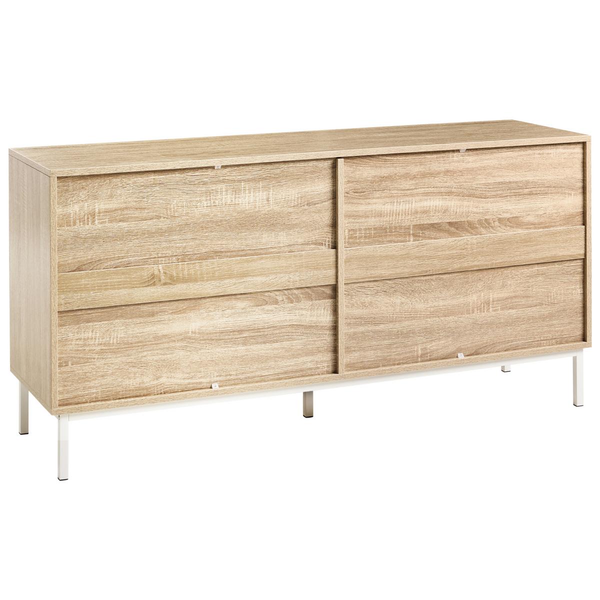 KOMMODE mit 6 Schubladen Hellbraun Royalla - Hellbraun, Holzwerkstoff (140/68/40cm) - Beliani