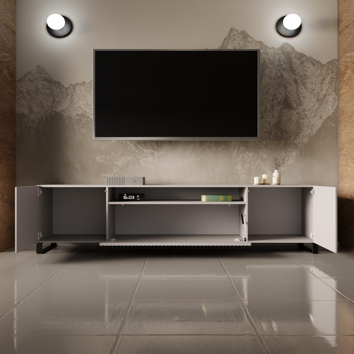 LOWBOARD VAREN 200/41/40 cm, Stand-TV-Schrank Kaschmir - Kaschmir, Holzwerkstoff (200/41/40cm) - MASSENO