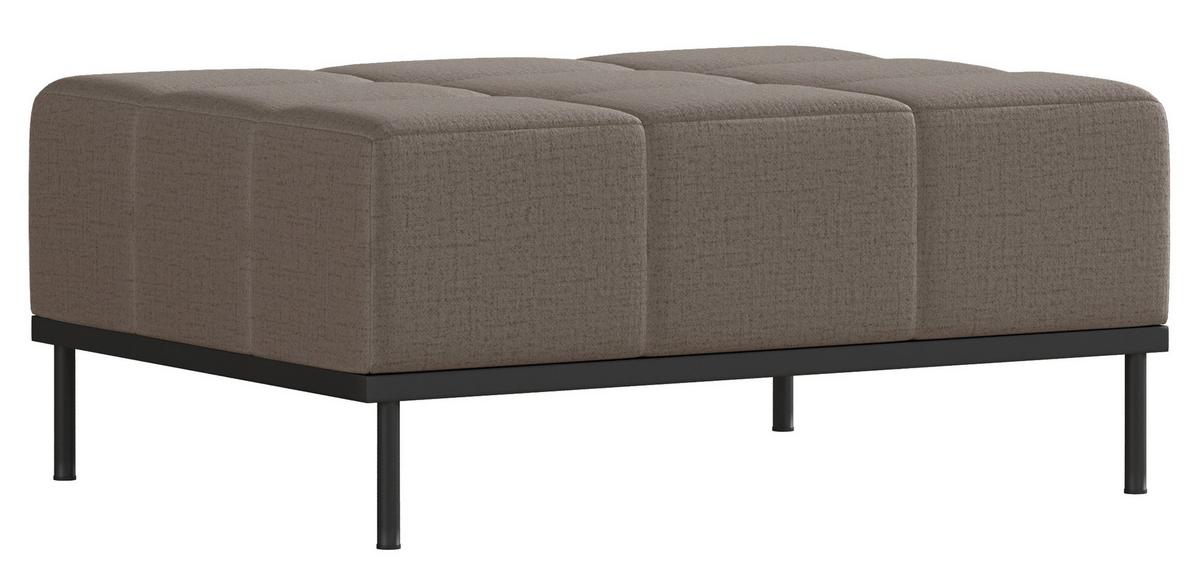 SCHLAFSOFA Skilia mit Schlaffunktion, 3-Sitzer 224 cm - Graubraun/Schwarz, Textil/Metall (224/85/102cm) - Selsey