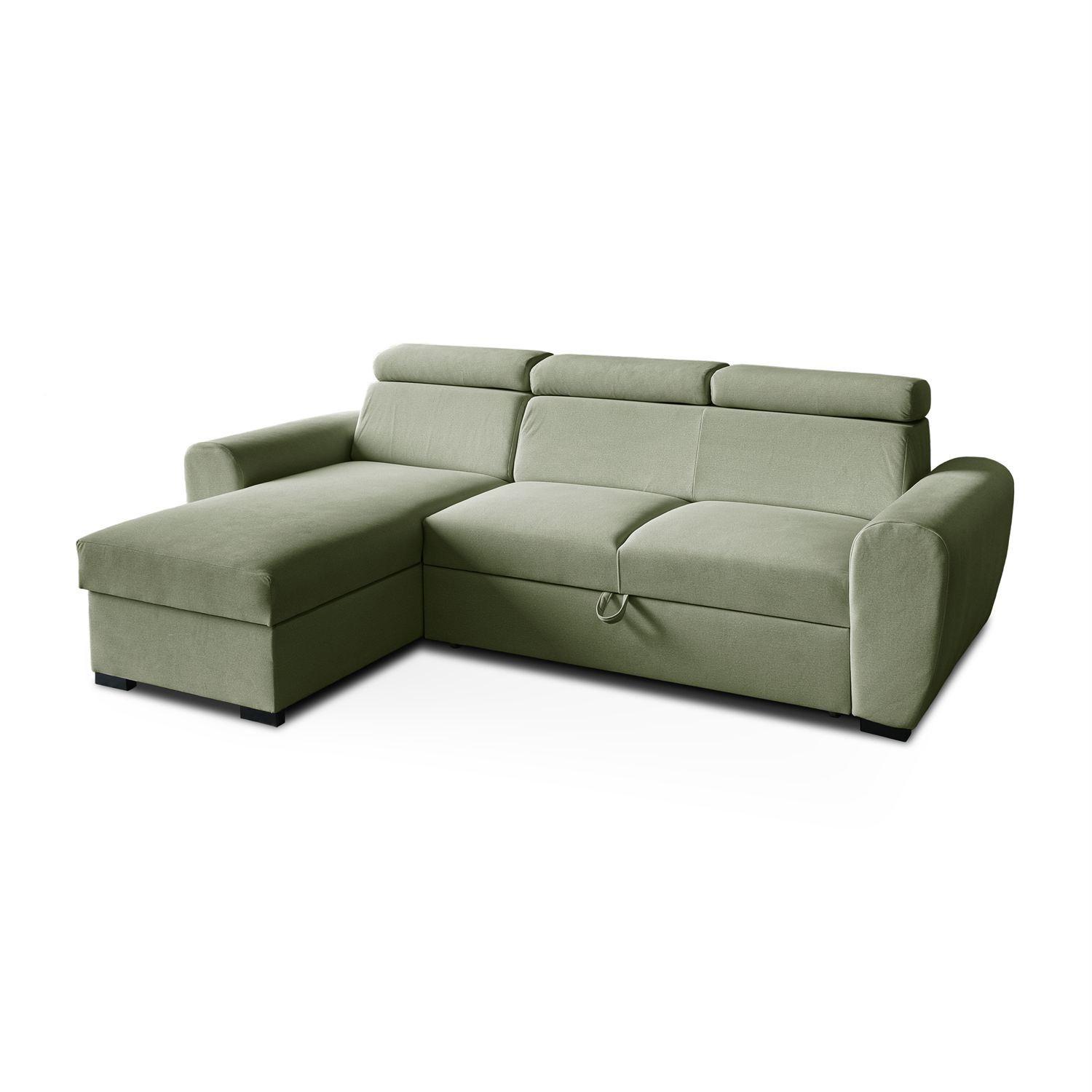 ECKSOFA FALCO mit Schlaffunktion Elli 36 - Grün, Textil (253/174cm) - Lookway