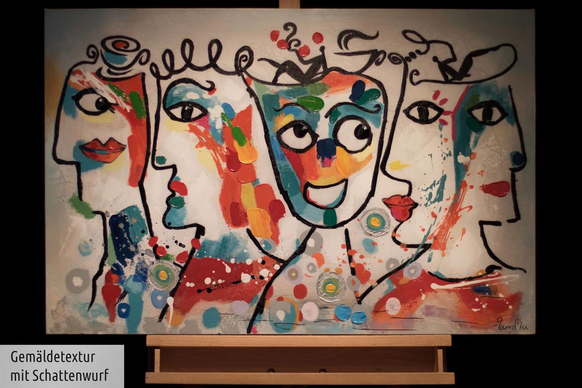 ÖLGEMÄLDE 90/60 cm - Gelb/Silberfarben, Holz/Textil (90/60cm) - KUNSTLOFT