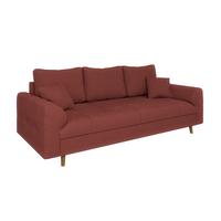 3-SITZER-SOFA Alma Terrakotta Cord - Terracotta/Braun, Holz/Textil (210/81/93cm) - S-Style Möbel