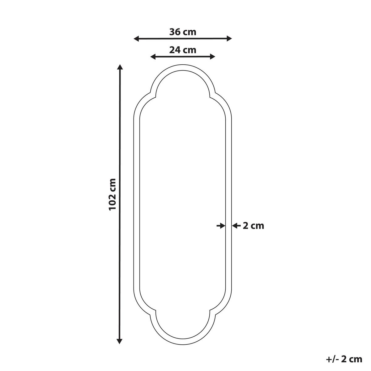 WANDSPIEGEL schwarz Metall 36/102 cm Trouy - Schwarz, Metall (36/102/4cm) - Beliani