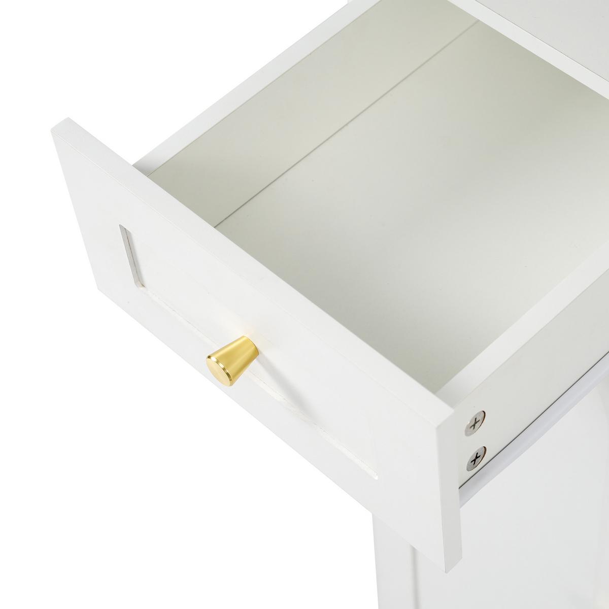 KLEIDERSCHRANK Wandgarderobe mit Schuhbank, 4 Haken, 6 Türen, 2 Schubladen, Weiß - Weiß, Holzwerkstoff (110/180/37cm) - Urban Meuble