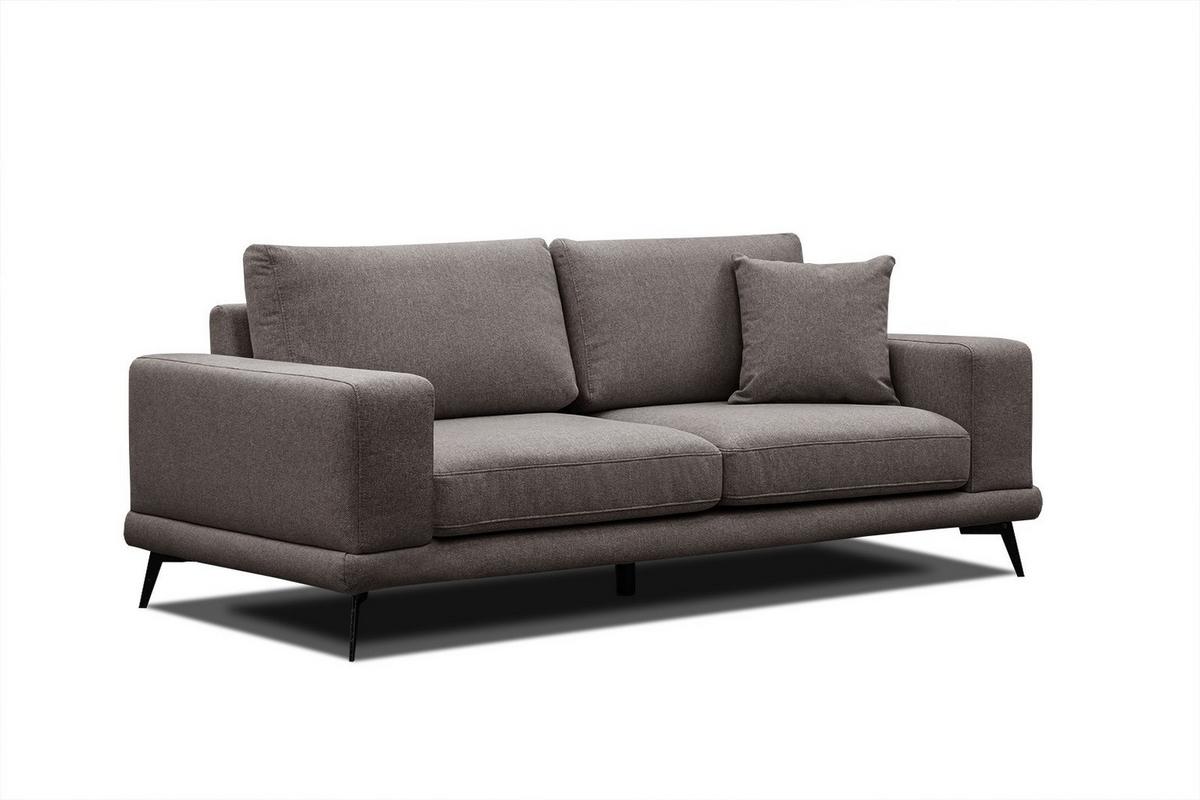 SOFA MEDIOLANE 2,5-Sitzer, braun - Braun, Holzwerkstoff/Textil (203/87/96cm) - Wozimo