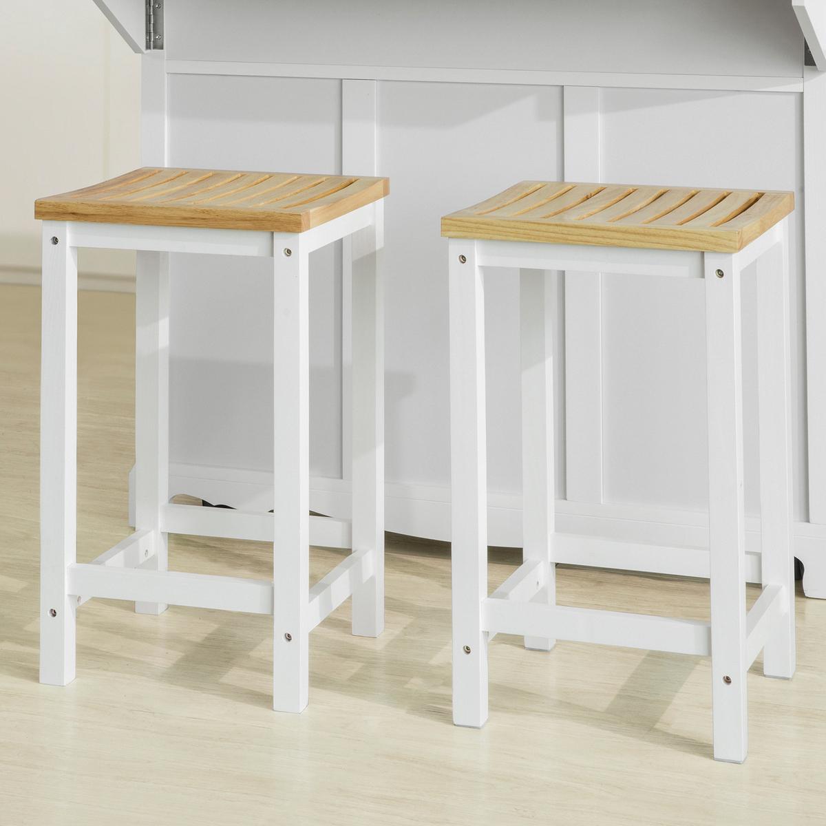 2ER Set KÜCHENSTUHL - Weiß, Holz/Holzwerkstoff (35/61/35cm) - SoBuy