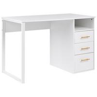 SCHREIBTISCH Weiß 120/60 cm Zerlay - Weiß, Holzwerkstoff (60/120/77cm) - Beliani