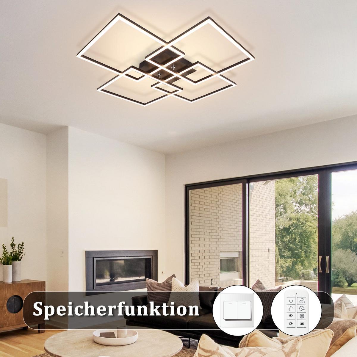 LED-DECKENLEUCHTE Galloway 72.4/72.4/7.3 cm - Schwarz, Metall (72.4/72.4/7.3cm) - Nettlife