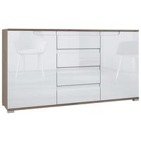 SIDEBOARD Sylt Weiß Hochglanz - Weiß Hochglanz, Holzwerkstoff (138.5/75.5/35cm) - Vladon