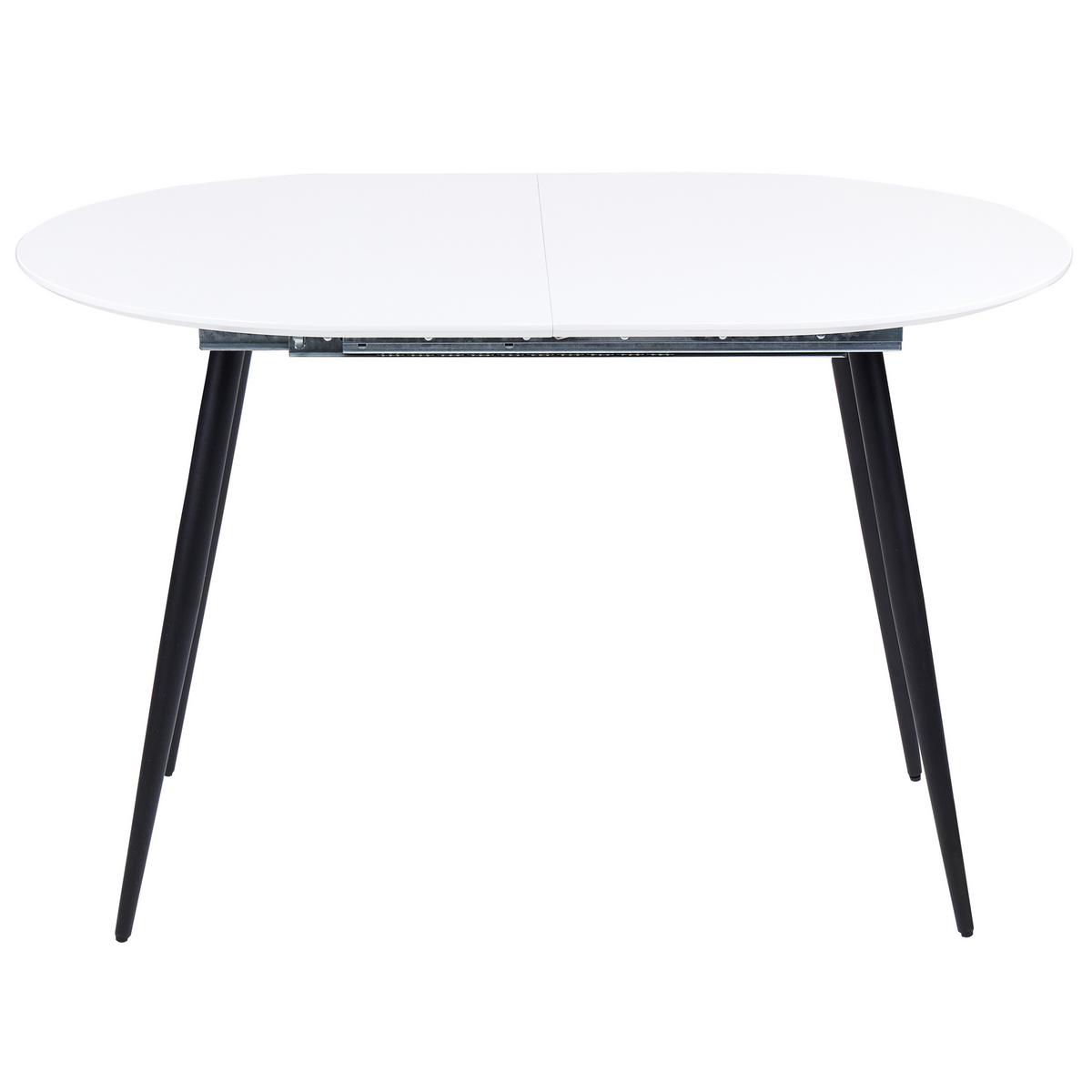 ESSTISCH weiß/schwarz 120/160/80 cm ausziehbar Staverton - Schwarz/Weiß, Holzwerkstoff (120/80/76cm) - Beliani