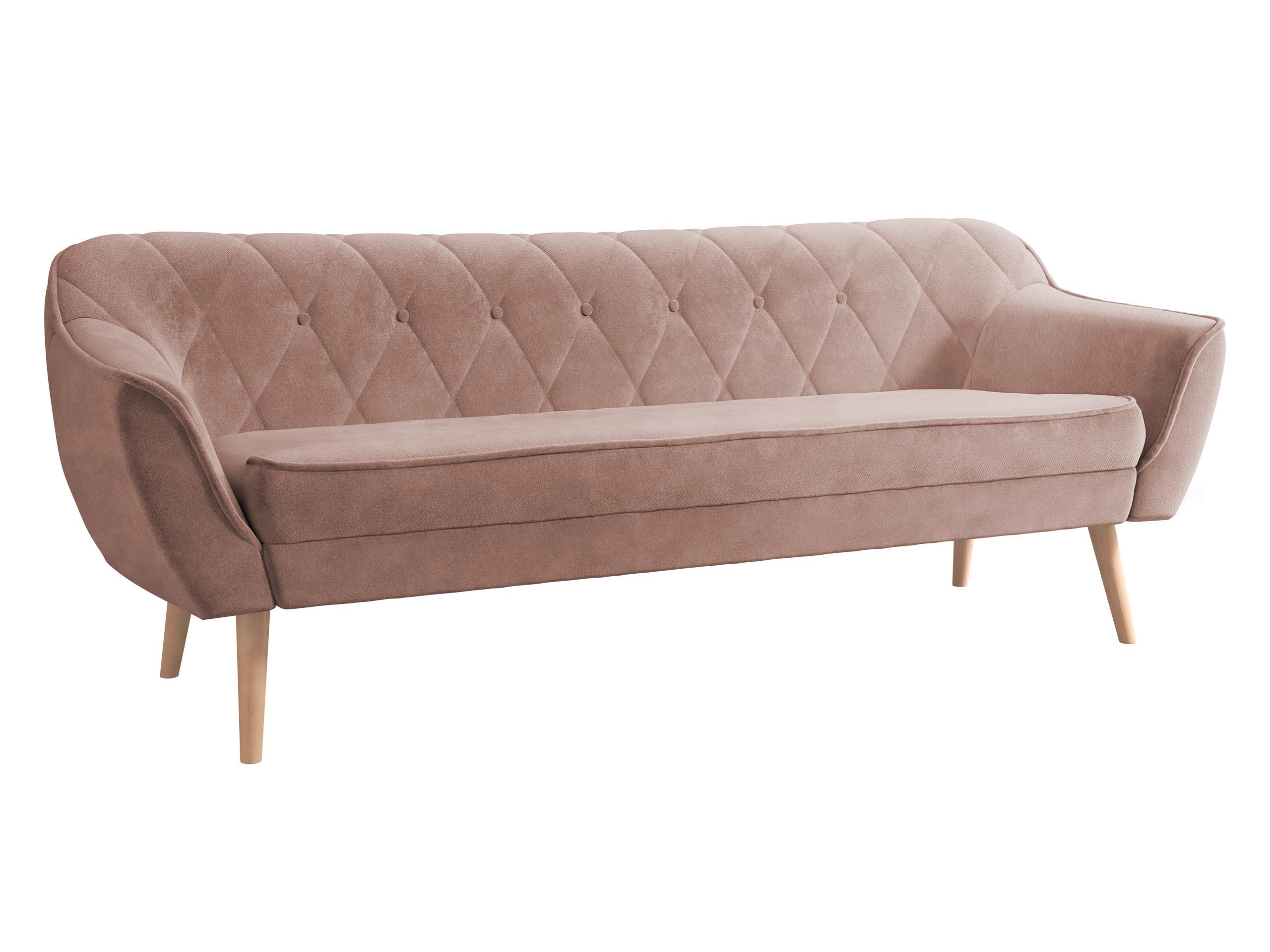 SOFA Skand 3 - Rosa/Naturfarben, Holz/Textil (180/75/74cm) - MIRJAN24