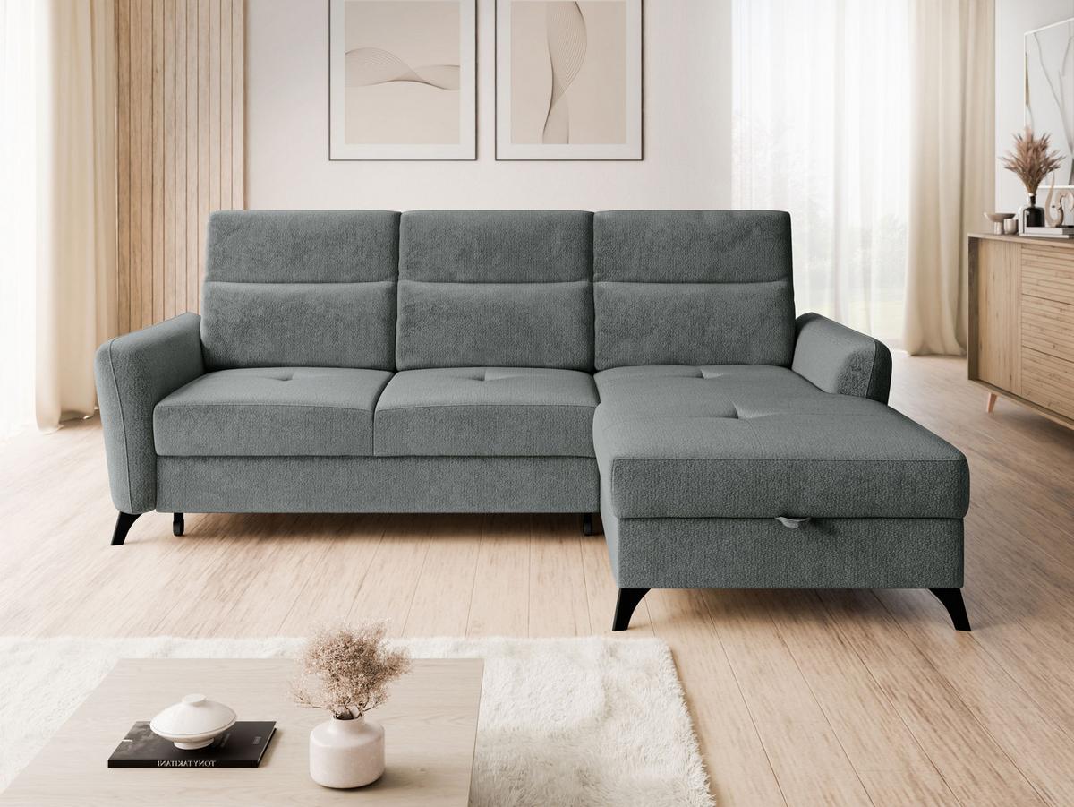 ECKSOFA Talia, Seite: Rechts 2R-LC - Graphitfarben/Schwarz, Holz/Kunststoff (167/238cm) - MIRJAN24