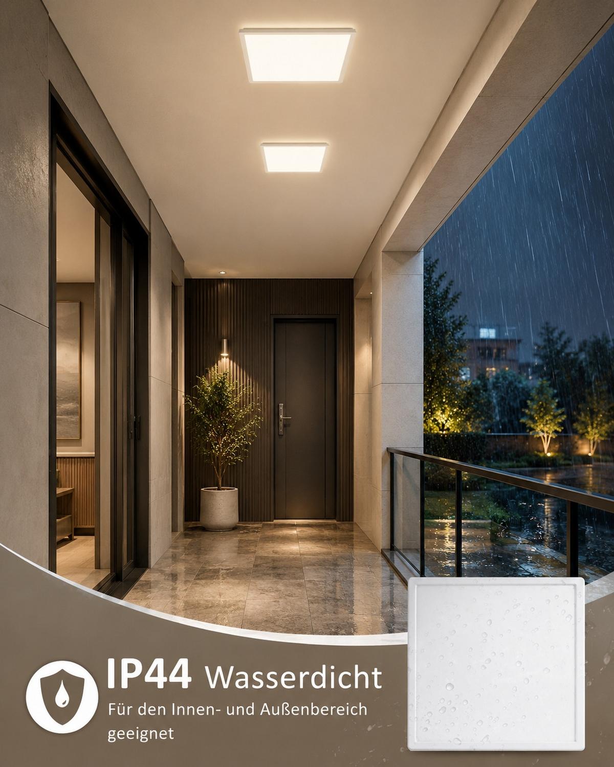 LED DECKENLEUCHTE Myxos 29.3/29.3/3 cm - Weiß, Kunststoff (29.3/29.3/3cm) - ZMH