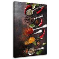 LEINWANDBILD Gewürze, Küche, Essen 40x60cm - Multicolor, Textil (40/60cm) - Feeby
