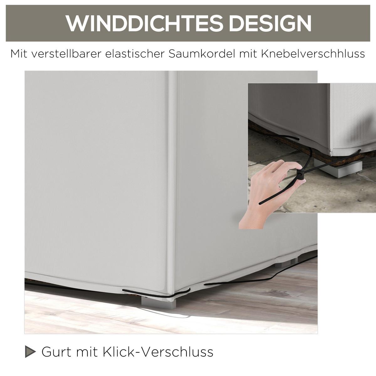 GARTENMÖBEL-ABDECKUNG Oxfordstoff Grau - Grau, Textil (140/80/210cm) - Outsunny