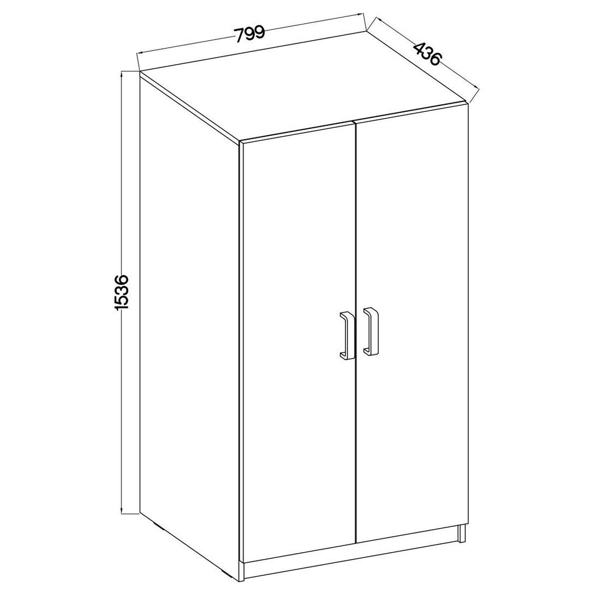 DREHTÜRENSCHRANK MALTESA 79,9/153,6/43,6cm 2-türig Eiche Artisan - Eiche Artisan/Grau, Holzwerkstoff (79.9/153.6/43.6cm) - MASSENO